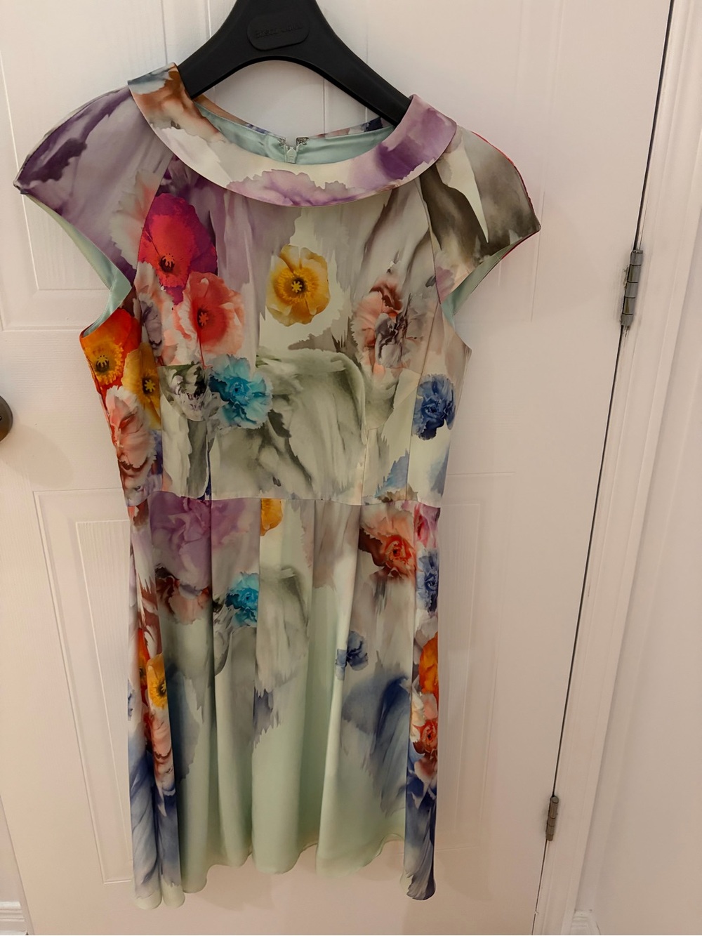 Ted Baker Pastel Mint Floral Watercolor Midi Dress